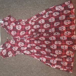 Hot Topic plaid Skulls Dress